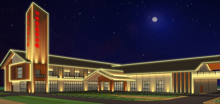 LED線條燈點(diǎn)亮東莞沙田湖畔灣海鮮酒樓